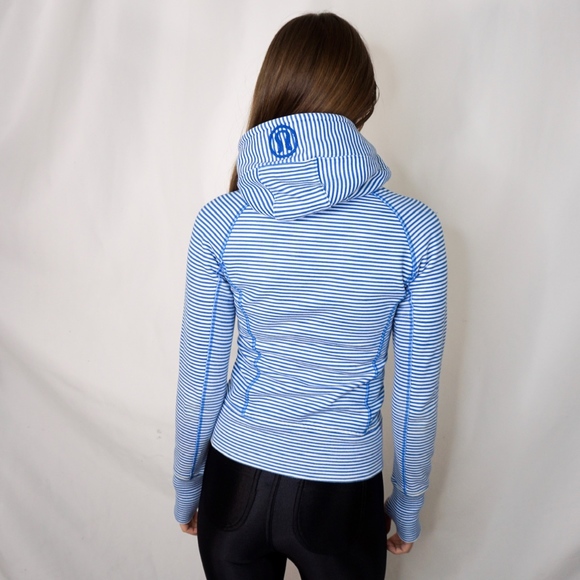 Lululemon Striped Scuba Hoodie Blue White 2 0273 - Picture 5 of 8
